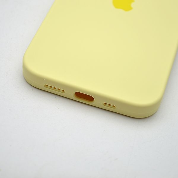 Силиконовый чехол накладка Silicon Case Full Camera для iPhone 15 Plus Milk Yellow 79383 фото