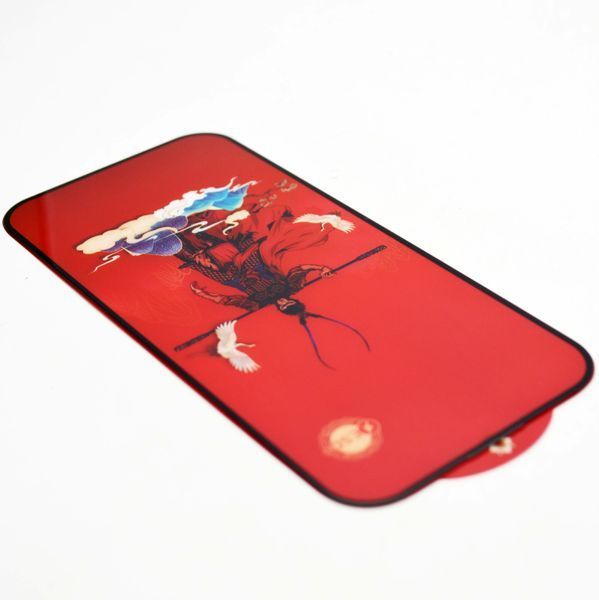 Захисне скло Monkey King ESD RED Glass для Apple iPhone 13/13 Pro/iPhone 14/16e Black 86243 фото