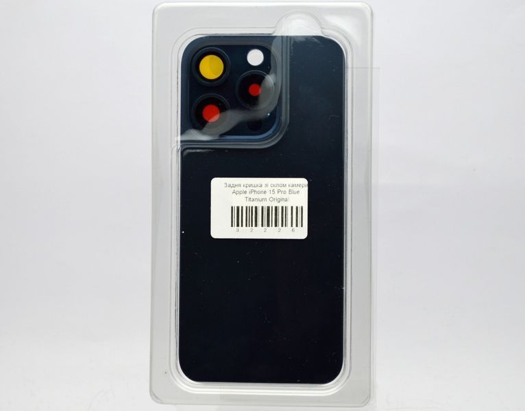 Задня кришка зі склом камери Apple iPhone 15 Pro Blue Titanium Original 32226 фото