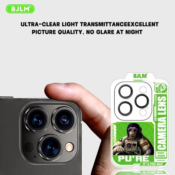 Захисне скло на камеру BJLM King King OG Pure Glass для Apple iPhone 14 Pro/14 Pro Max Black 49395 фото