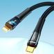 Кабель ANSTY S-053-PI Type-C to Lightning 27W 1M Nylon LED Чорний 94159 фото 3