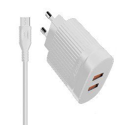 Сетевое зарядное устройство ANSTY C-015-A with Micro USB cable 2USB 2.4A Белый 66000 фото