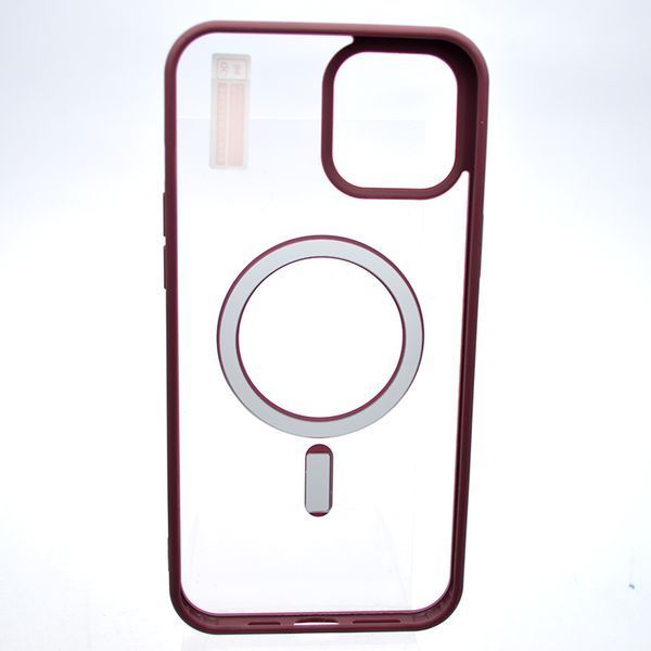 Чехол накладка с MagSafe Clear Case Magnetic для Apple iPhone 12 Pro Max Wine Red 47141 фото