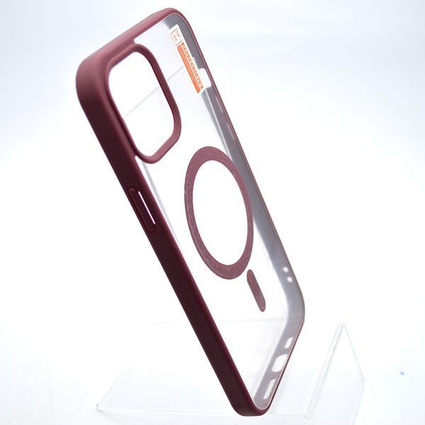 Чехол накладка с MagSafe Clear Case Magnetic для Apple iPhone 12 Pro Max Wine Red 47141 фото