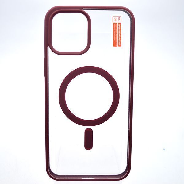 Чехол накладка с MagSafe Clear Case Magnetic для Apple iPhone 12 Pro Max Wine Red 47141 фото