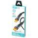 Кабель ANSTY S-053-PT Type-C to Type-C 100W 1M Nylon LED Чорний 80448 фото 2