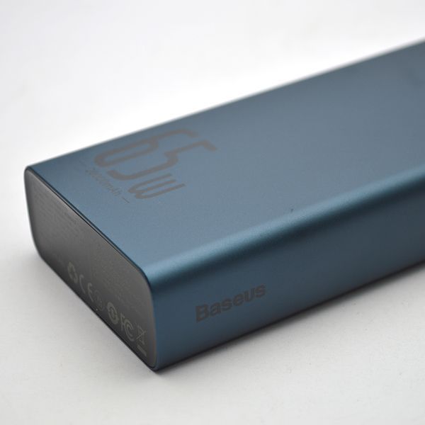 Зовнішній акумулятор Power Bank Baseus Adaman Metal 65W PD+QC 20000mAh Blue PPIMDA-D01 90274 фото