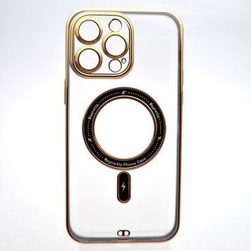 Чехол накладка с MagSafe Elegant Case для Apple iPhone 14 Pro Max Blue (Black Circle) 57032 фото
