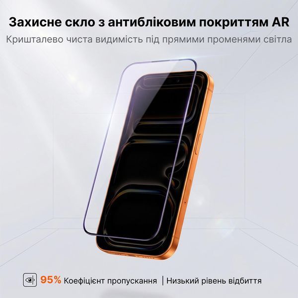 Захисне скло Mohtuut AR Glass для Apple iPhone 17 Pro 51691 фото