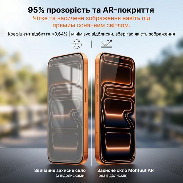 Захисне скло Mohtuut AR Glass для Apple iPhone 17 Pro 51691 фото