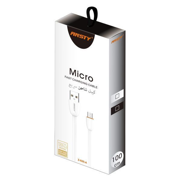 Кабель ANSTY Z-029-A Micro USB 2.4A 1M Білий 90688 фото
