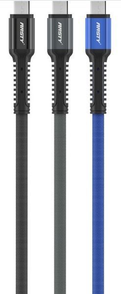 Кабель ANSTY SA-31 Micro USB Nylon 2.4A 1M Black 45883 фото