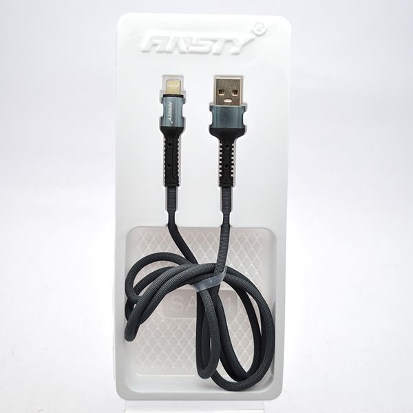 Кабель ANSTY SI-31 Zinc Alloy Nylon Lightning 5A 1M Gray 76543 фото