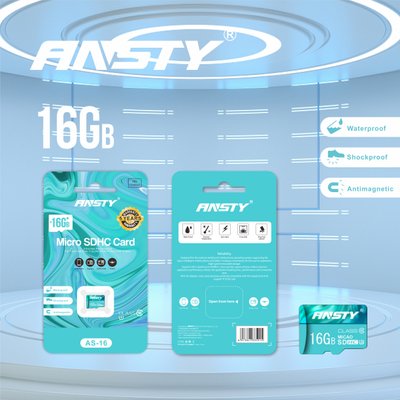 Карта пам'яті ANSTY AS-16 microSDHC 16GB Class 10 85MB/s no adapter 88682 фото