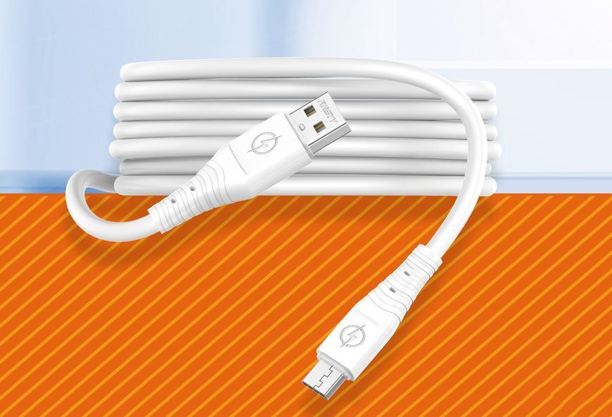 Кабель ANSTY S-039-A Micro USB Silicone 5A 1M Білий 94531 фото