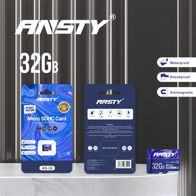 Карта пам'яті ANSTY AS-32 microSDHC 32GB Class 10 90MB/s no adapter 55905 фото