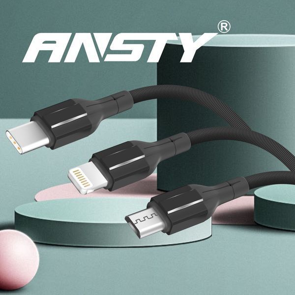 Кабель ANSTY S-032-T Type-C 3.1A 1.2M Black 97271 фото