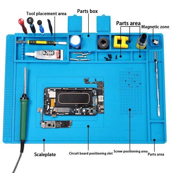 Килимок термостійкий антистатичний Mechanic V63 (450 х 300mm) Blue 73834 фото