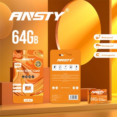 Карта пам'яті ANSTY AS-64 microSDXC 64GB Class 10 95MB/s no adapter 63373 фото