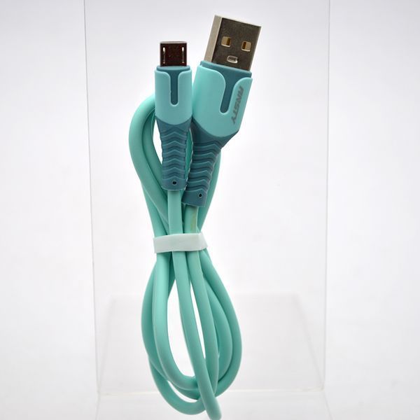 Кабель ANSTY Z-027-A LED Micro USB 3.1A 1M Blue 50032 фото