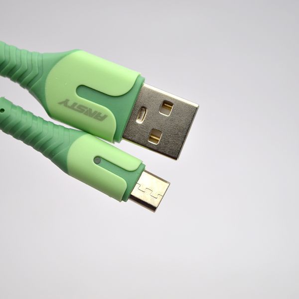 Кабель ANSTY Z-027-A LED Micro USB 3.1A 1M Green 77194 фото