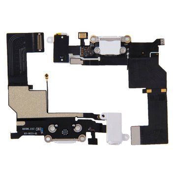 Шлейф Apple iPhone 5S с белым разъемом питания, HF и микрофоном Original 100% used 24092 фото