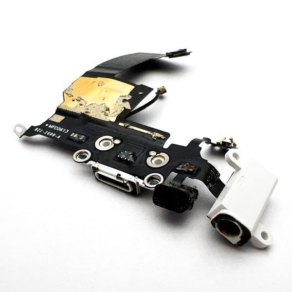 Шлейф iPhone 5 с белым разъемом питания, HF и микрофоном Original Used 33451 фото