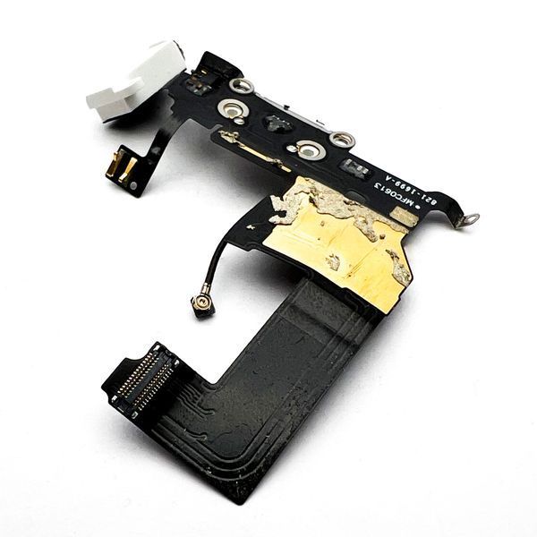 Шлейф iPhone 5 с белым разъемом питания, HF и микрофоном Original Used 33451 фото