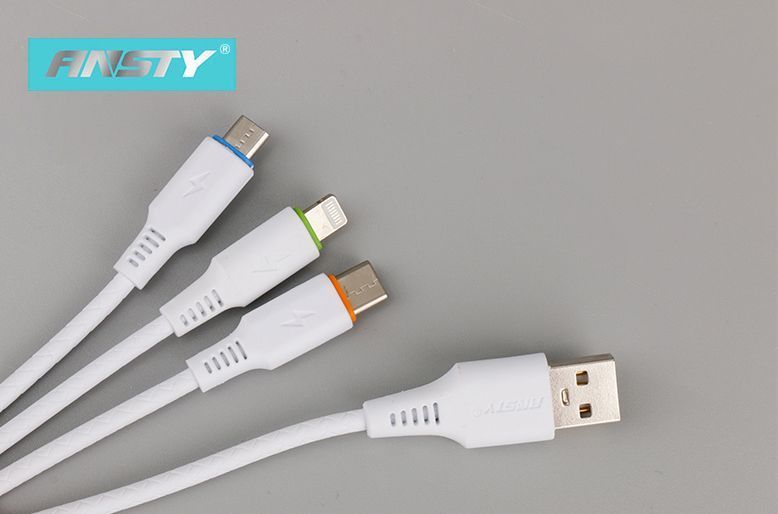 Кабель ANSTY Z-10 3-in-1 Cable 3A 1.2M Білий 88390 фото
