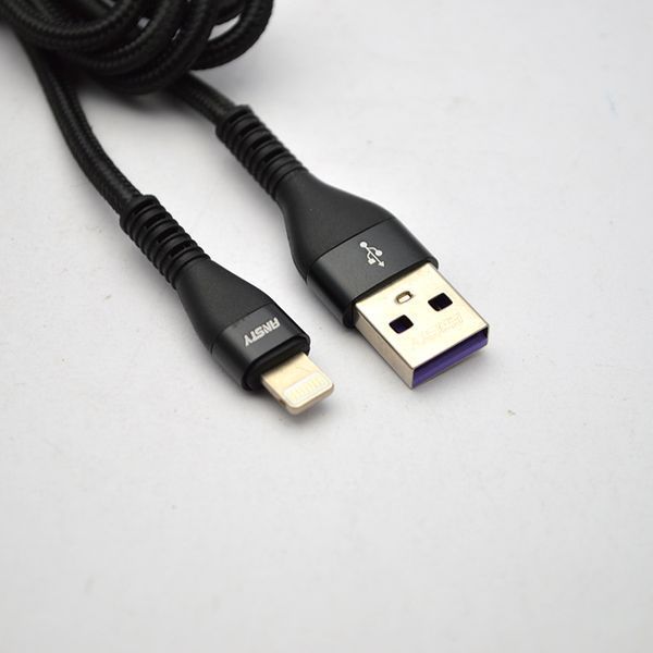 Кабель ANSTY ANS-80-I Nylon Lightning 3.4A 1.2M Black 55556 фото