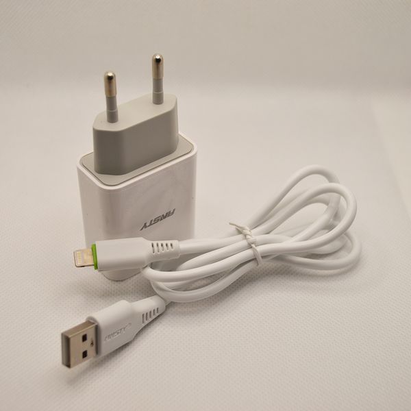 Сетевое зарядное устройство ANSTY C-005-I с Lightning кабелем 1USB 2.4A White 65544 фото