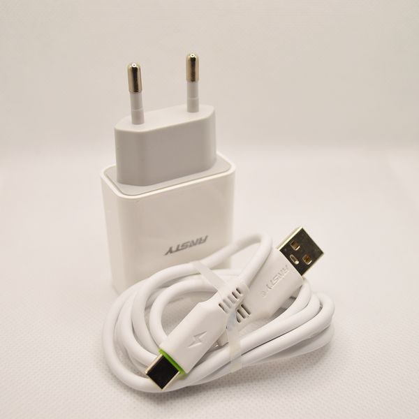 Сетевое зарядное устройство ANSTY C-005-T с Type-C кабелем 1USB 2.4A White 76696 фото