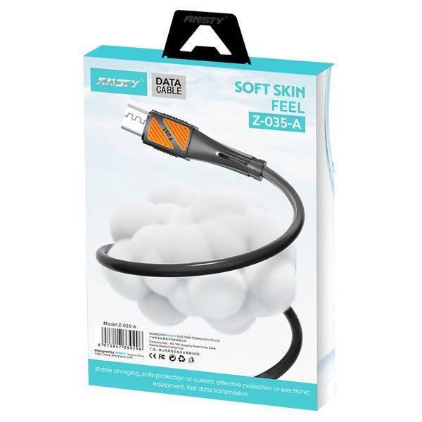 Кабель ANSTY Z-035-A Micro USB Silicone 5A 1M Черный 97203 фото