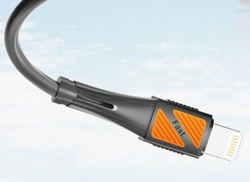 Кабель ANSTY Z-035-I Lightning Silicone 5A 1M Чорний 32846 фото