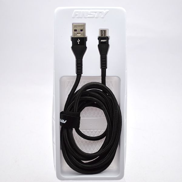 Кабель ANSTY ANS-88-A Nylon Micro USB 3.4A 2M Black 94124 фото