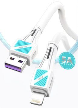 Кабель ANSTY Z-035-I Lightning Silicone 5A 1M Білий 83434 фото