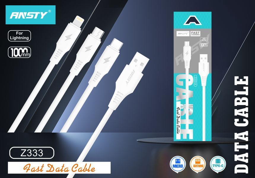 Кабель ANSTY Z-333-A Micro USB 1.2A 1M Белый 79115 фото
