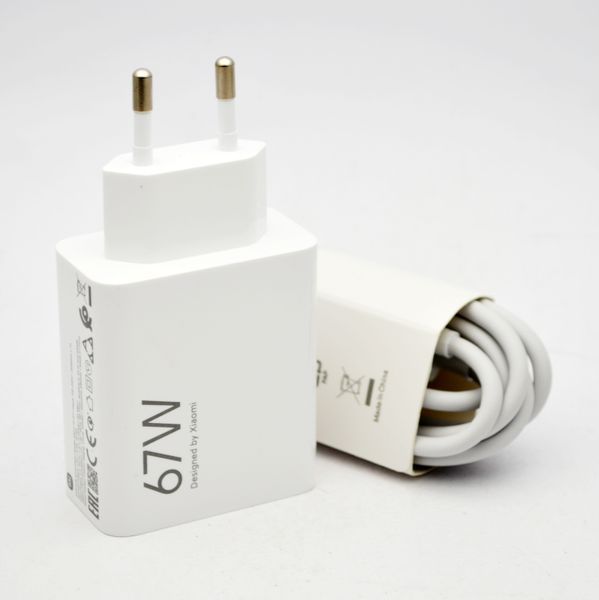 Мережевий зарядний пристрій Xiaomi 67W Power Adapter з кабелем USB-C White (BHR6035EU) Original SN 69220 фото