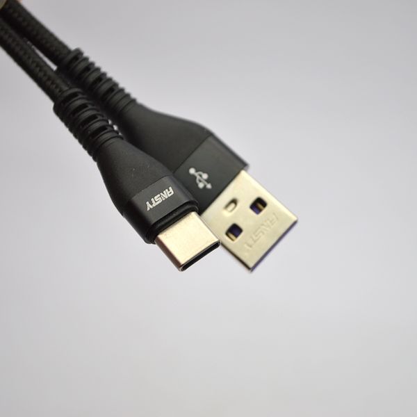 Кабель ANSTY ANS-88-T Nylon Type-C 3.4A 2M Black 87097 фото