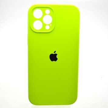 Силіконовий чохол накладка Silicon Case Full Camera для iPhone 12 Pro Max Fluorescent Green 65528 фото