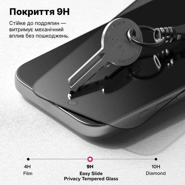 Защитное стекло Mohtuut Privacy Super Glass для Apple iPhone 16 42586 фото