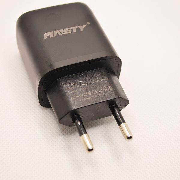 Мережевий зарядний пристрій ANSTY C-101-T з Type-C кабелем 1USB 2.4A Black 27135 фото