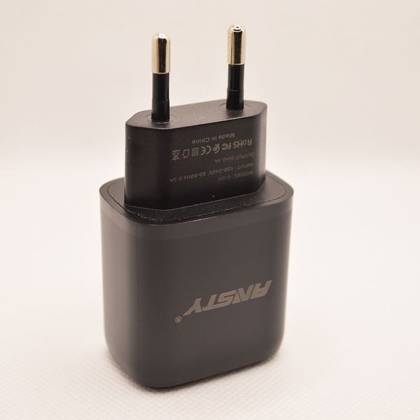 Мережевий зарядний пристрій ANSTY C-101-T з Type-C кабелем 1USB 2.4A Black 27135 фото