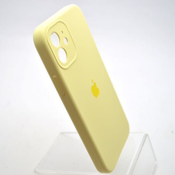 Силиконовый чехол накладка Silicon Case Full Camera для iPhone 12 Milk Yellow 42838 фото