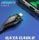 Кабель ANSTY S-047-A Micro USB LED Snake Nylon 5A 1M Black 67355 фото 4