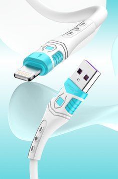 Кабель ANSTY Z-036-I Lightning Silicone 5A 1M Білий 72034 фото