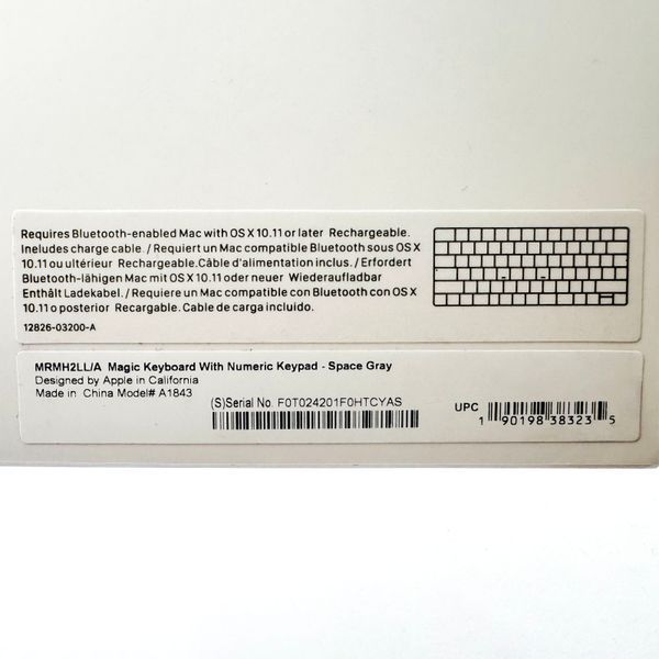 Клавіатура Apple A1843 Magic Keyboard with Numeric Keypad Space Gray Original 57318 фото