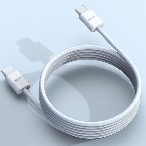 Кабель ANSTY Z-037 Type-C to Type-C Silicone 65W 1M Білий 29085 фото