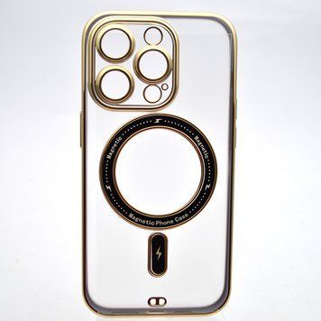 Чехол накладка с MagSafe Elegant Case для Apple iPhone 14 Pro Blue (Black Circle) 53250 фото