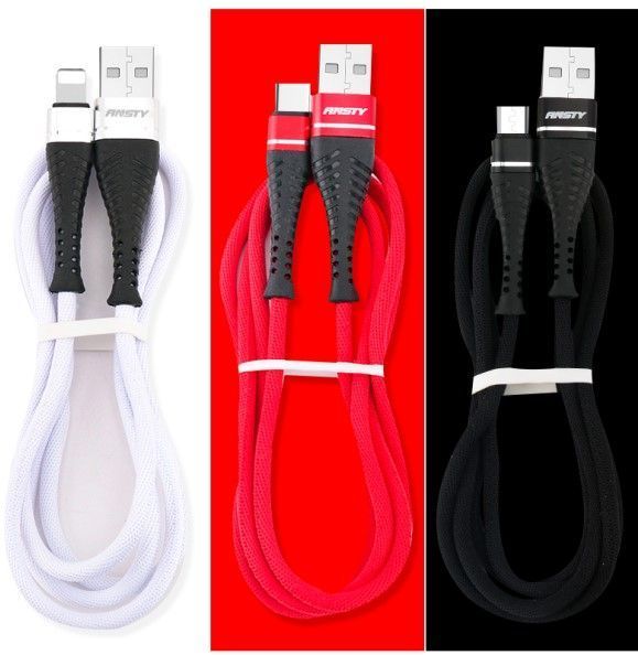 Кабель ANSTY SA-001 Micro USB Nylon 3A 1M Black 90195 фото